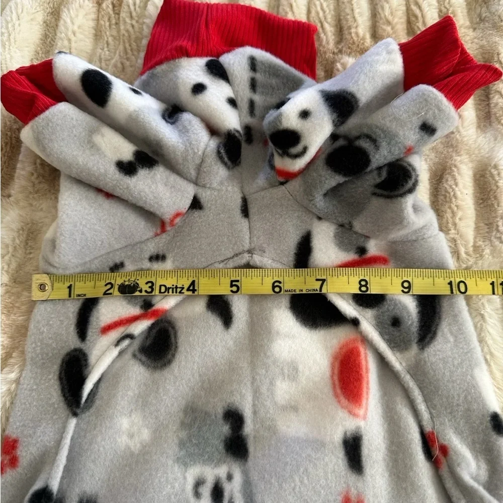 Cozy Snow Pup Fleece Dog Pajamas | Medium Dog Outfit | Holiday Loungewear